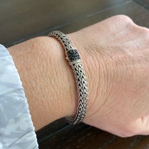 John Hardy Icon bracelet, sterling silver with treated black sapphires.